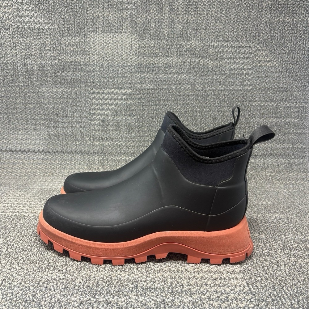 Hunter City Explorer Ankle Boots Black Terracotta Waterproof Chelsea Women US 10